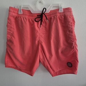 Volcom Board Shorts Swim Trunks Men‎ L Pink Volley Beach Wear